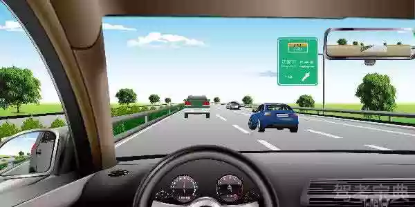 如图所示，在高速公路最左侧车道行驶，想驶离高速公路，以下说法正确的是什么？