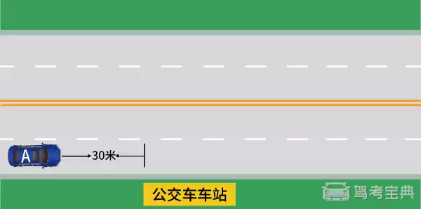 如图所示，A车在此处停车是可以的。