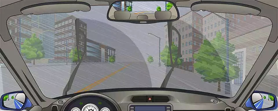 在图中所示的这种天气行车，由于能见度较低，需要开启远光灯告知对向来车。