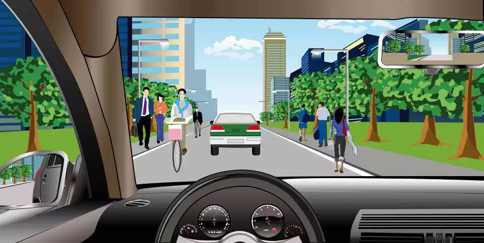 如图所示，机动车在这样的城市道路上行驶，最高的行驶速度不得超过50公里/小时。