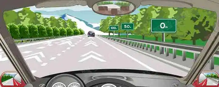 高速公路上的白色折线为行车中判断行车速度提供参考。