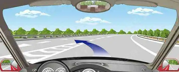 允许沿着图中箭头方向驶入高速公路行车道。