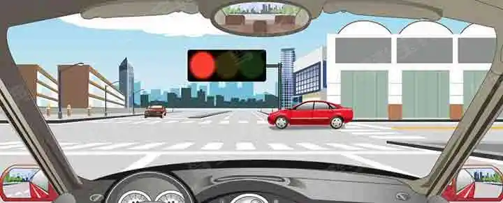 驾驶机动车在这个路口怎样右转弯行驶？